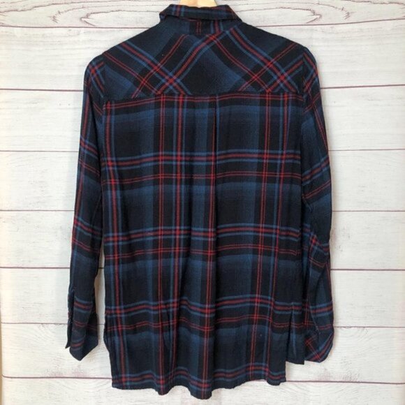 Anthropologie Michael Stars Plaid Relaxed Fit Boyfriend Flannel XS - Picture 4 of 8